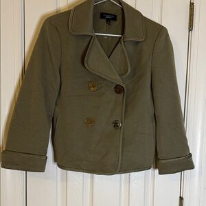 Talbots Women's Khaki Double-Breasted Pea Coat